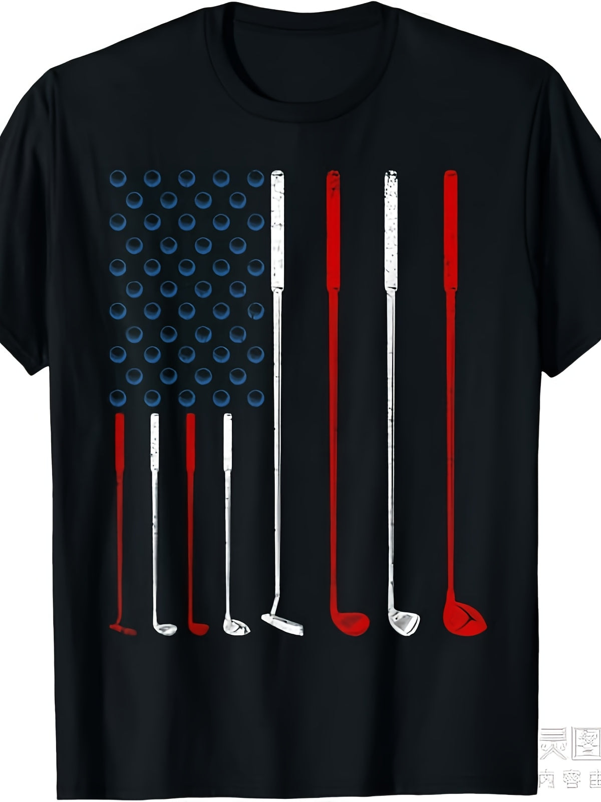 American Flag Golf Clubs T-Shirt, Unisex Design for Summer 2025, Short Sleeves, Made of 220G Pure