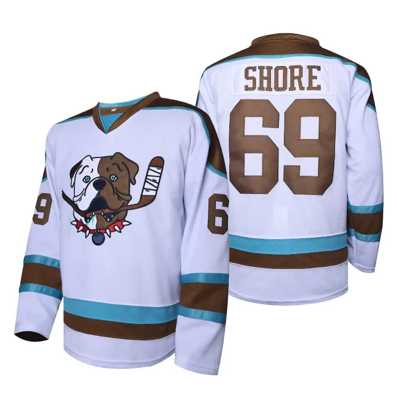 EETUG Adult TronX Blueberry Bulldogs Apparel Jersey - Shore TV Series Collector Memorabilia, Sublimated Polyester Sporty Jersey, Professional Hockey Wear with Bold 69 Back Print, Shore 69 ID for Rink Nights, Long Sleeve Tops