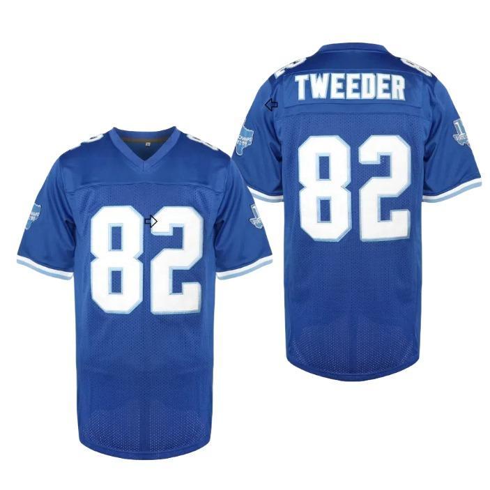 Men's Blue Stripe #82 Stitched V-Neck Short-Sleeve Casual Fitness Jersey Shirts, Texas Football Breathable Athletic Top, Polyester Sporty Sports Top, Professional Outdoor S-8XL Clothing