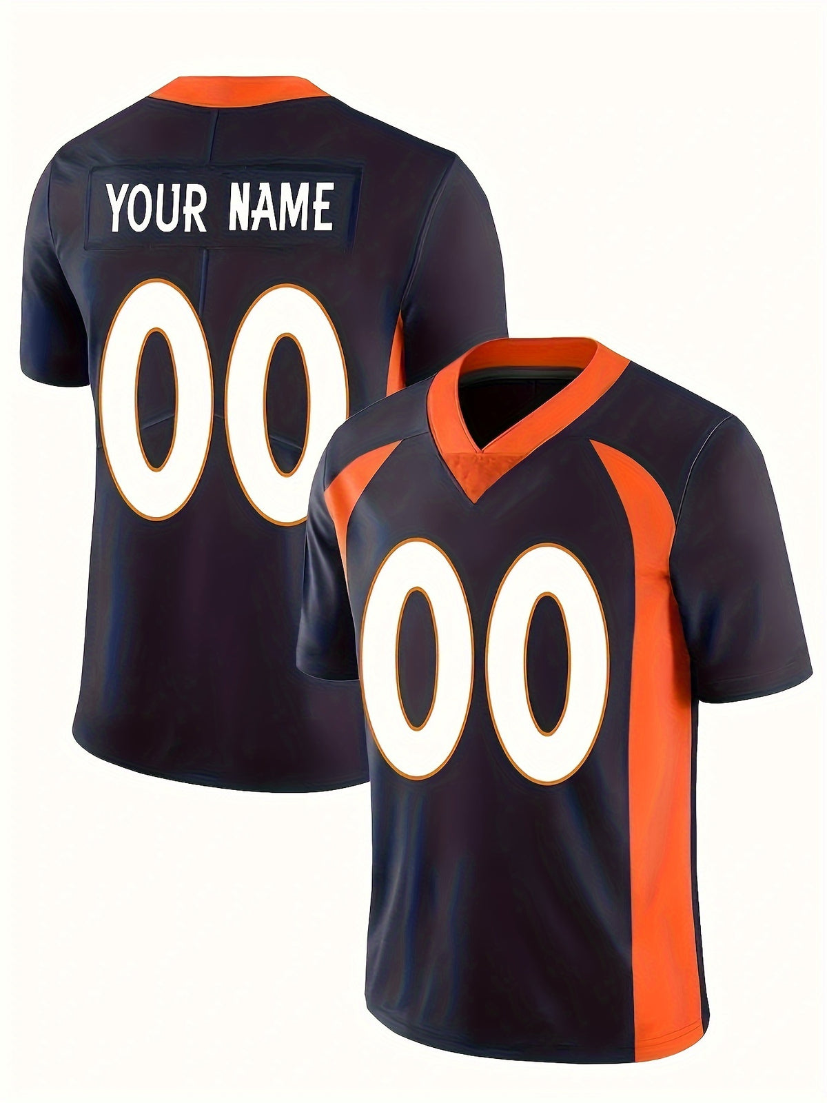Customized Name And Number Design, Men's Short Sleeve Loose Breathable V-neck Embroidery Rugby Jersey, Sports Shirt for TeamTraining