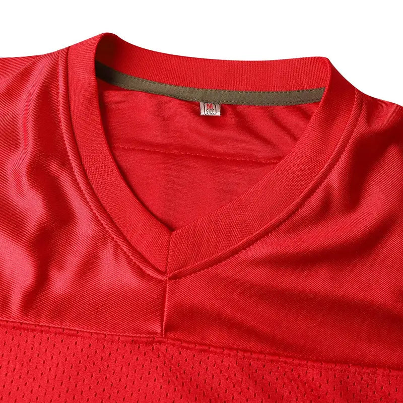 Male #15 Black Professional Football Jersey Top - V-Neck Polyester Short-Sleeve Athletic Top, Breathable Slightly Elastic Spandex-Blend, No Excess Bulk, Casual Wear for Football Lovers & Workouts