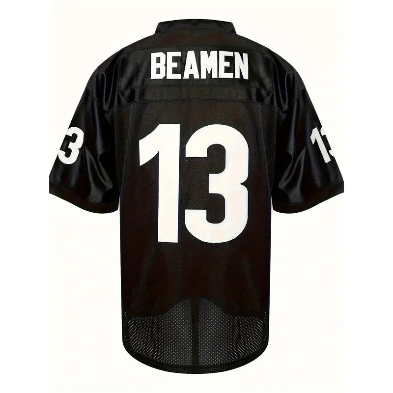Men's #13 V-Neck Breathable Knit Athletic Top - Professional Football Jersey for Adult Sports Training, Running, Going Out (Dry Clean Recommended)