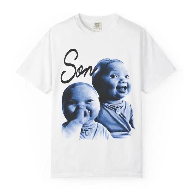 Men's Comfy Meme Laugh Graphic Tee - Tuff "Son Holding Back a Laugh" Grunge Streetwear Menswear Top, Soft 100%25 Cotton Casual Short Sleeve Round Neck, Layer-Friendly Songkran Holiday Gift (S-5XL, Prints)