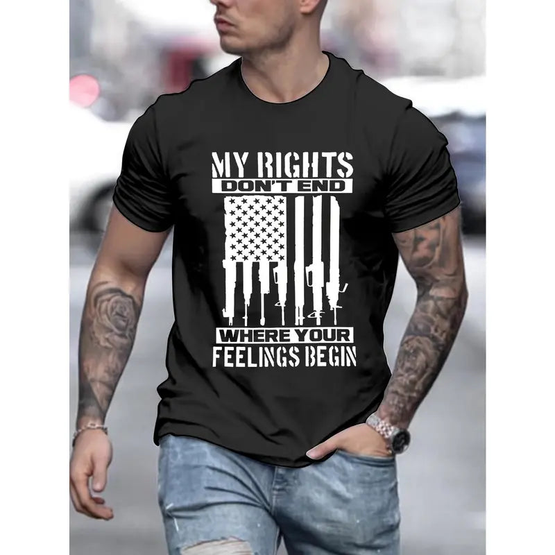 Men's 100%25 Cotton Round Neck Short-Sleeve T-Shirt - American Flag Full Print Fabric, Soft Casual Breathable Regular-Fit Patriotic Attire, Old Glory Men's Streetwear for Spring/Summer Vacation