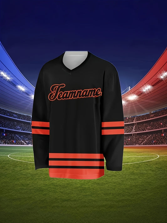 Customizing Rugby Jersey Team Name And Number, Hockey Team Uniform, Match Day Attire, Sports Enthusiast Player'S Team Kit