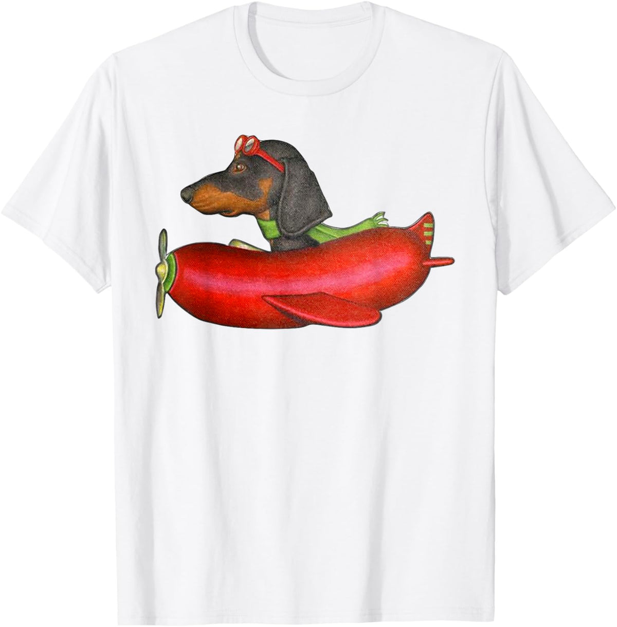 Peach-Bruh Funny Sausage Dachshund Dog Flying Sausage Plane Men Women