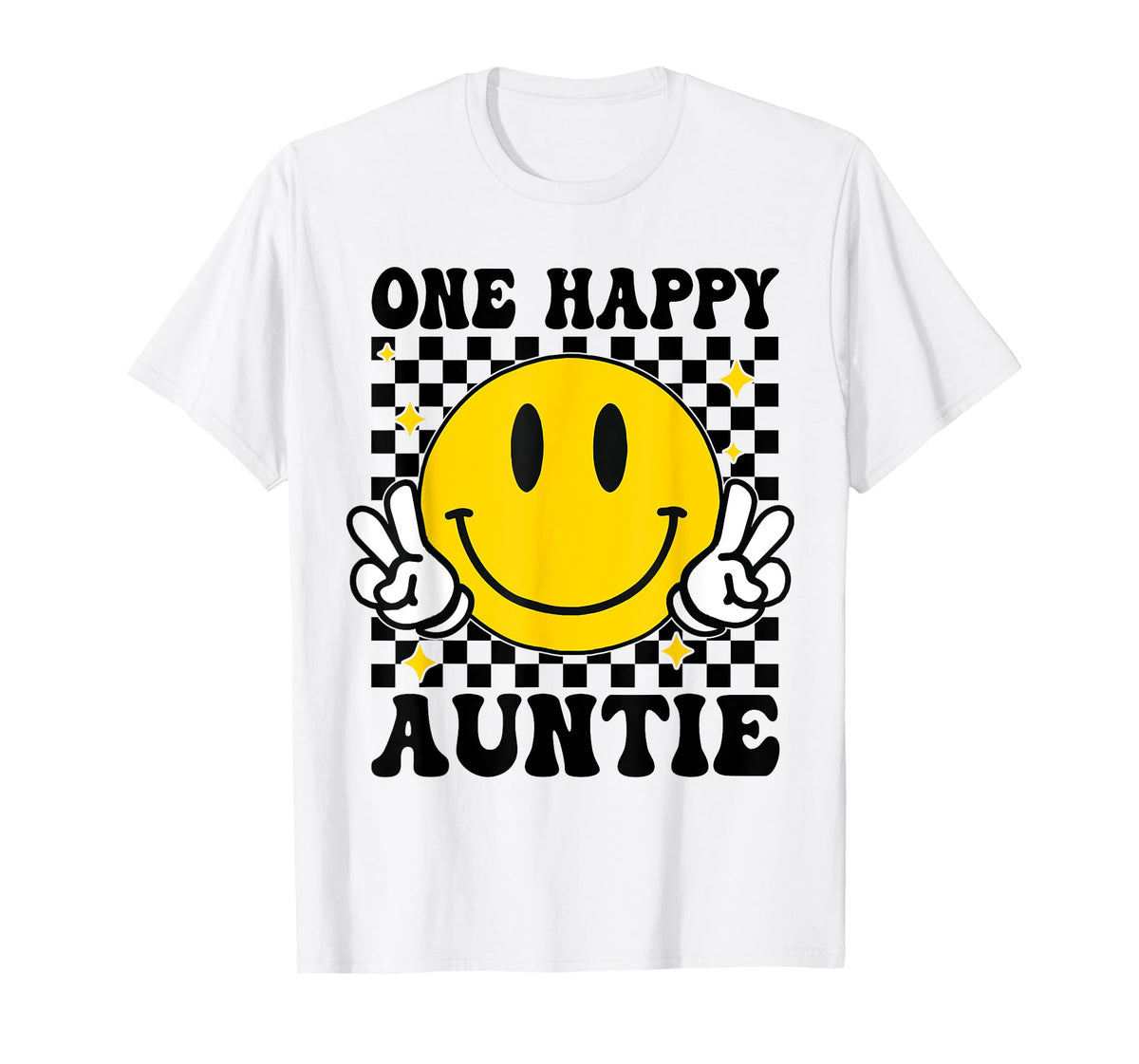 One Happy Dude Auntie happy face 1st Birthday Family T-Shirt