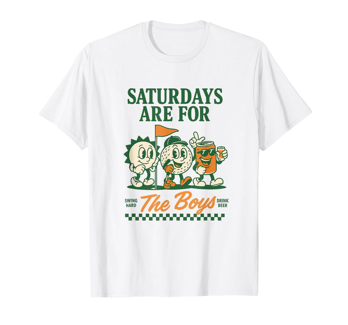 Saturdays Are For My Boys Vintage Golf Retro Father Golfer T-Shirt