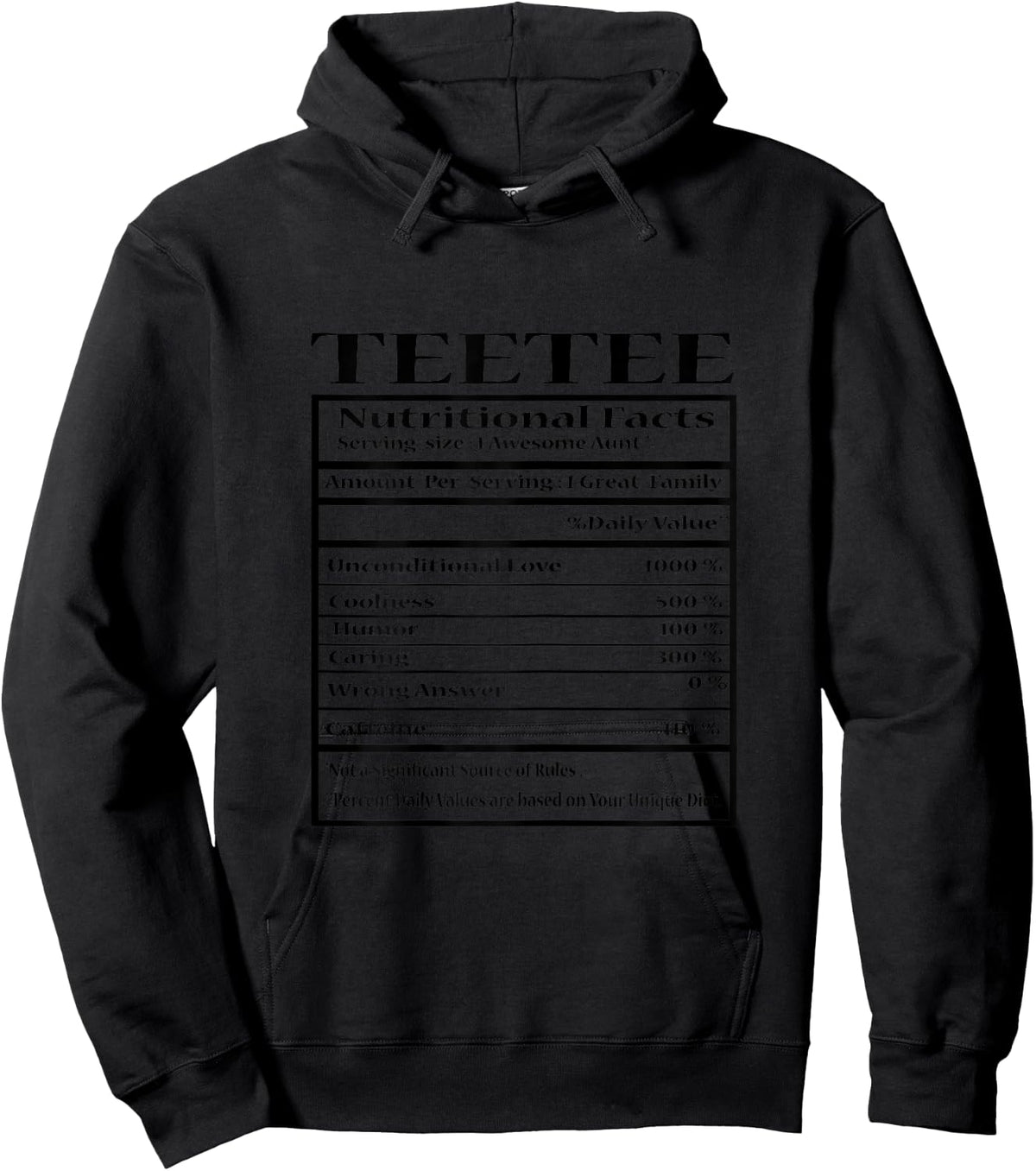 Teetee Gift Funny Nutrition Facts for Fathers Day Sweatshirt Hoodie