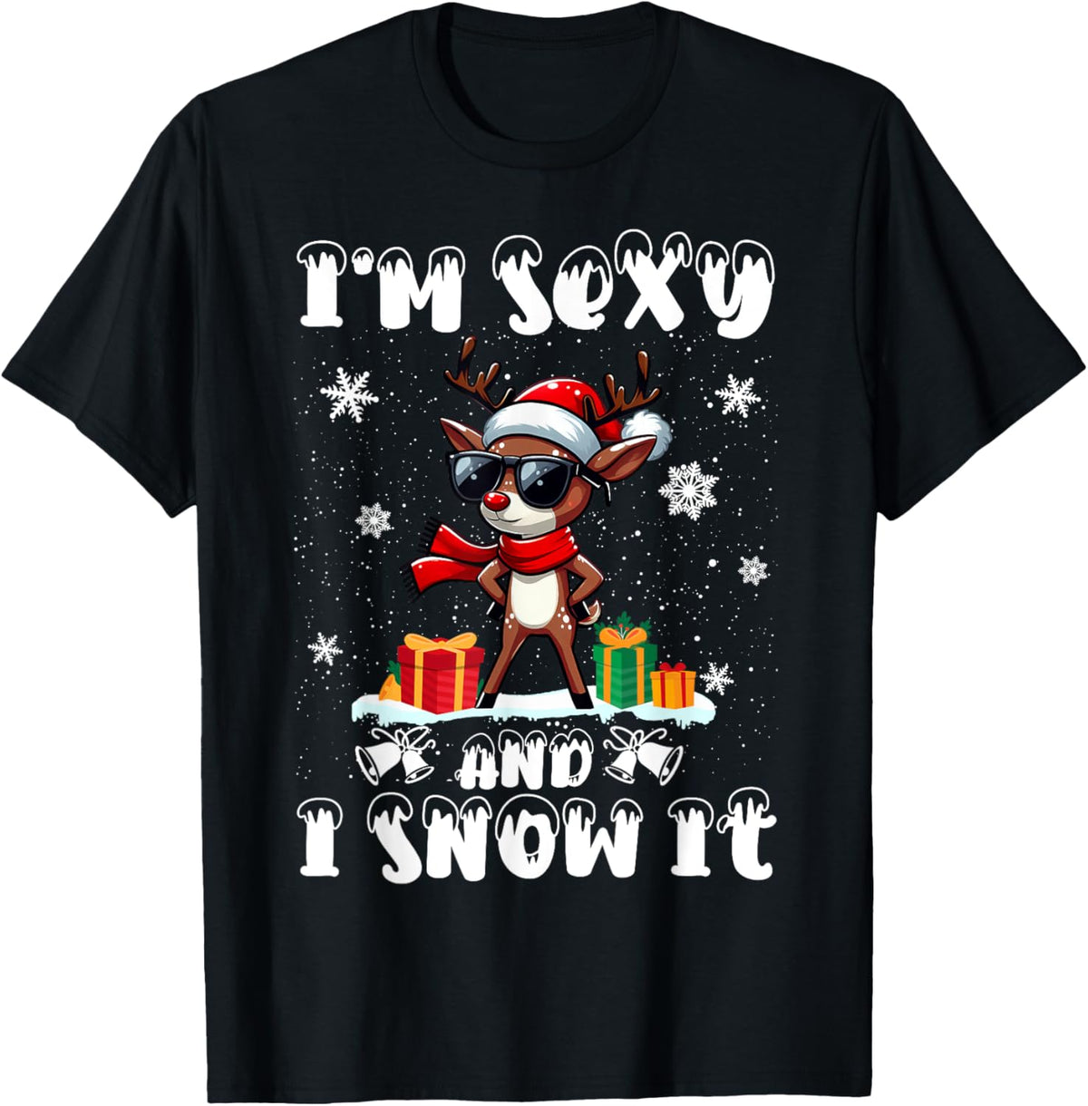 Im Sexy And I Snow It Funny Cool Reindeer Santa Hat Christma