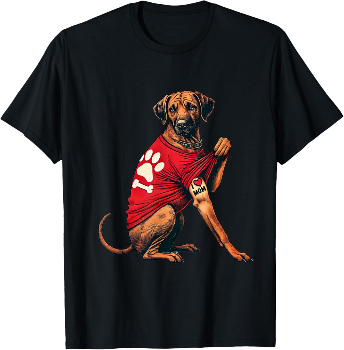 Funny I Love Mom Tattoo Rhodesian Ridgeback Mom