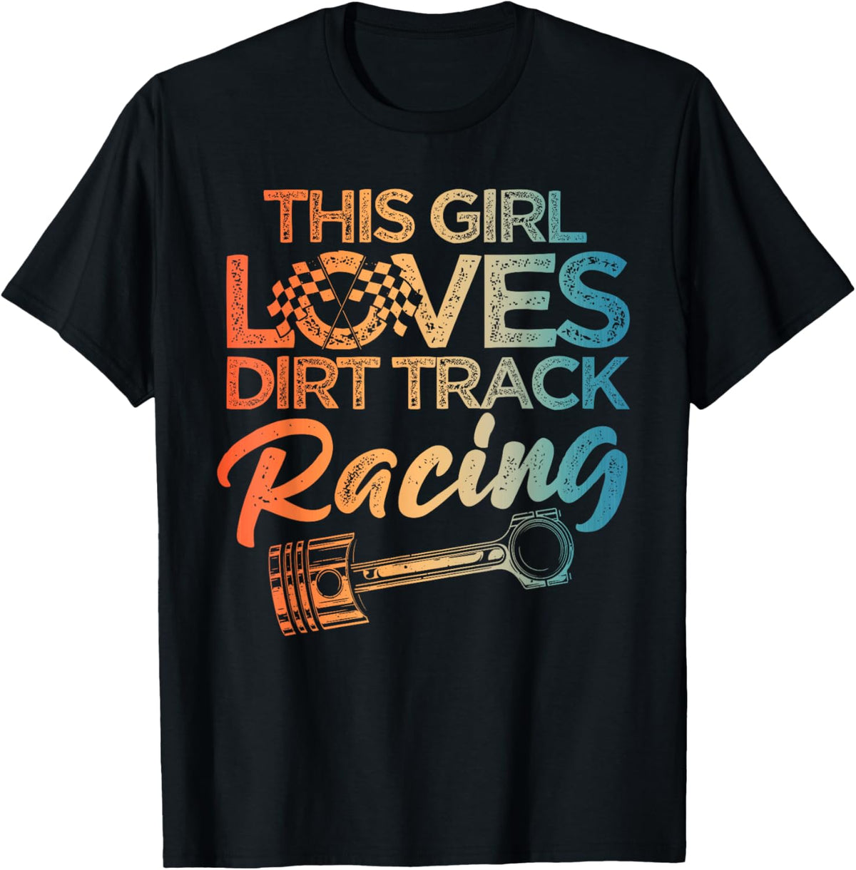 Funny Dirt Track Racing Art For Girls Women Kids Car Lovers