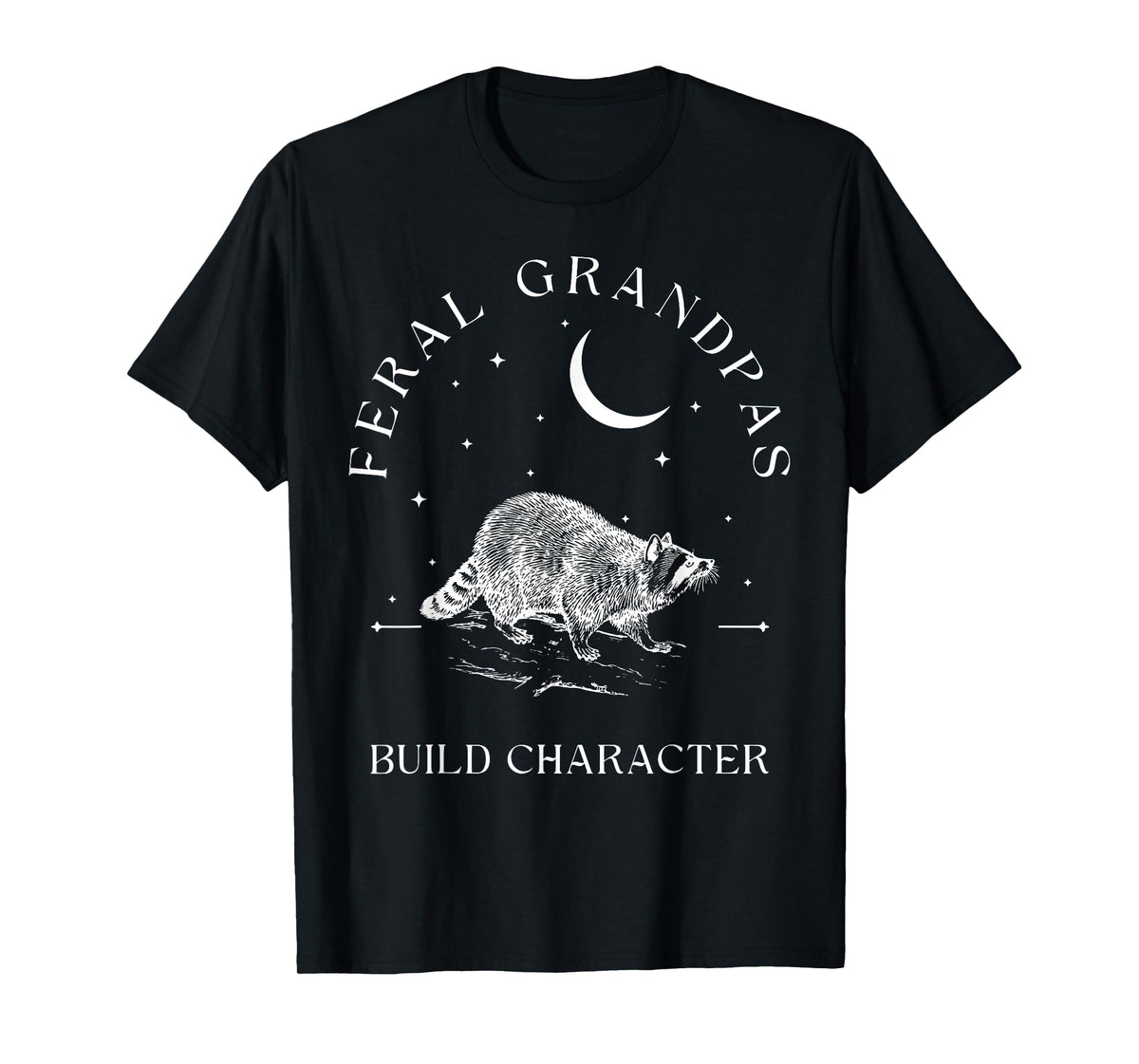 Retro Feral Grandpas Build Character Grandad Raccoon Lover T-Shirt