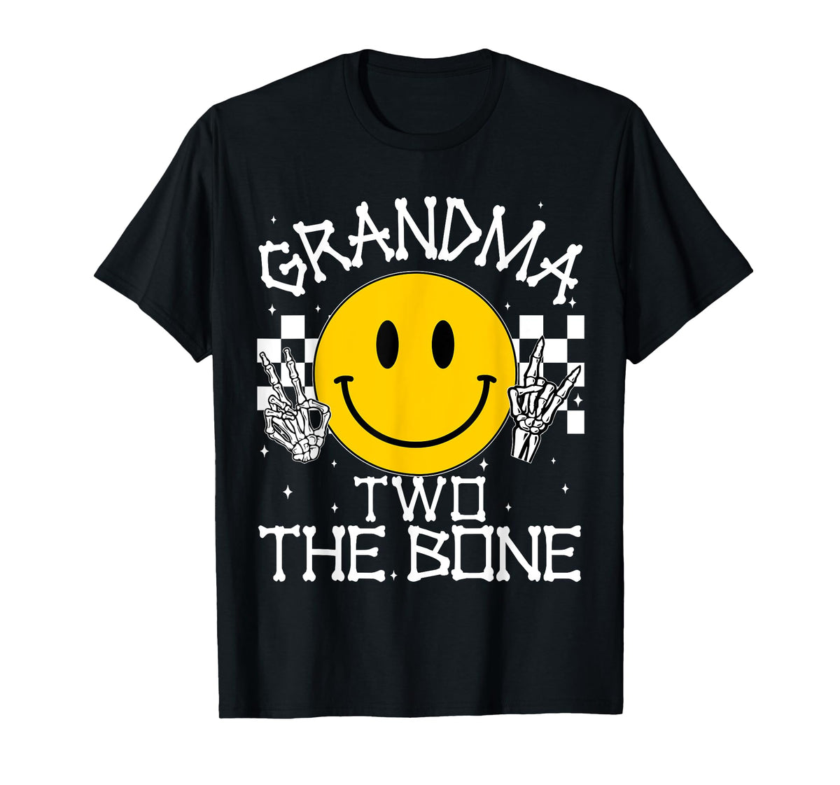 Grandma Two The Bone Smile Face Birthday Boy Family Matching T-Shirt