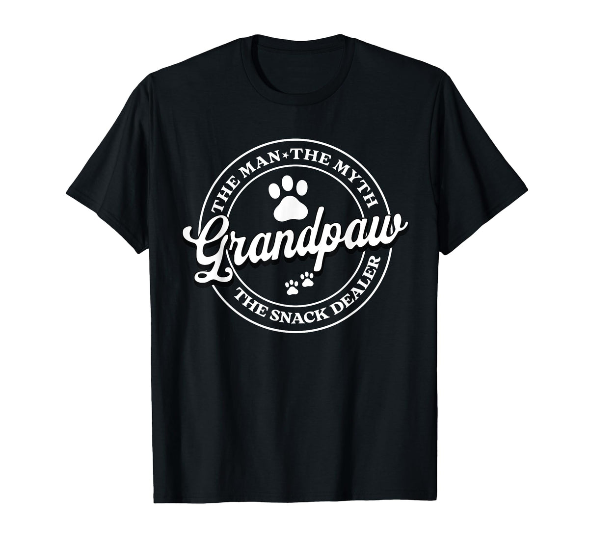 Grandpaw The Myth The Snack Dealer Fathers Day Dog Grandpa T-Shirt for Men Women