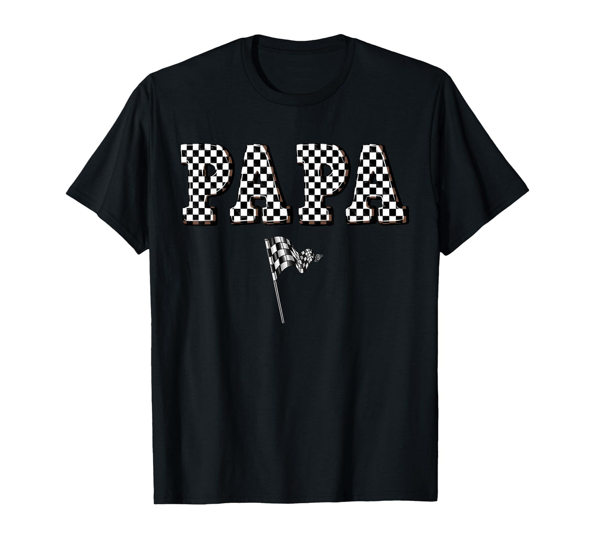 Papa Birthday Boy Girl Racing Car Flag Matching Family T-Shirt