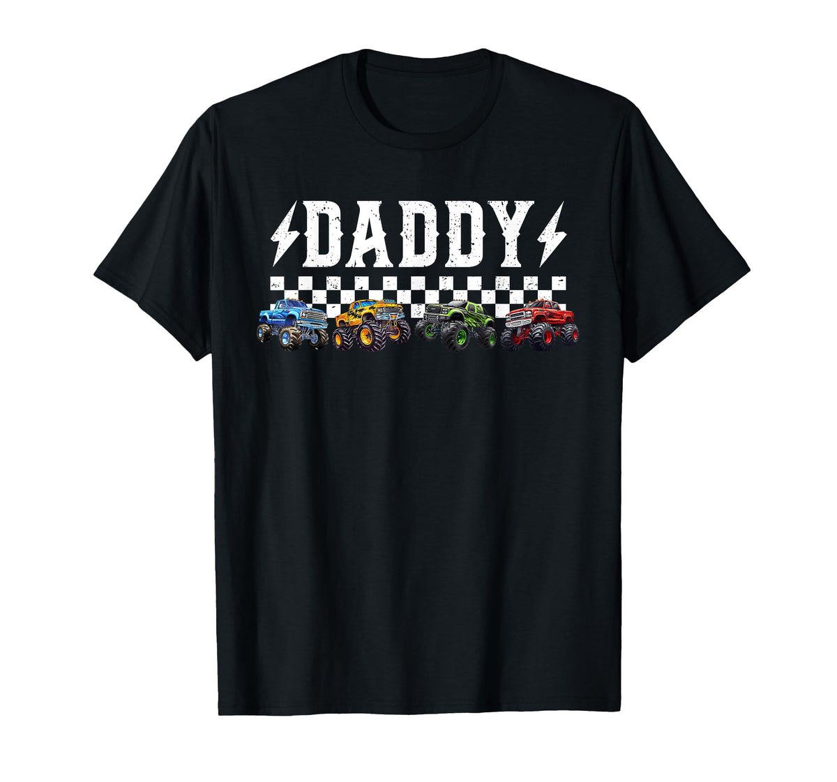 Daddy Retro Monster Truck Family Crew Birthday Matching T-Shirt