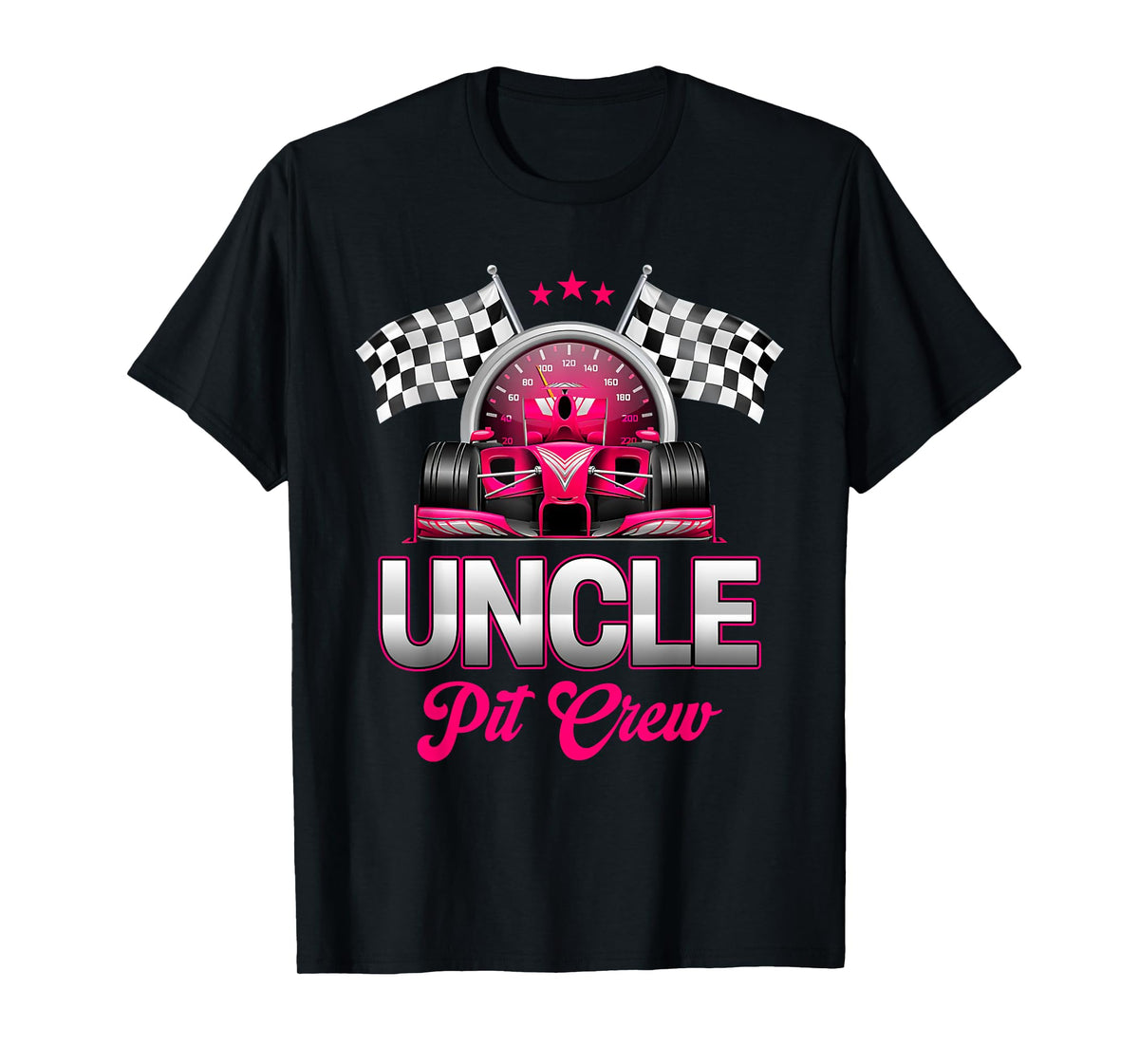 Uncle Pit Crew Race Car Birthday Girl Party Racing Family T-Shirt