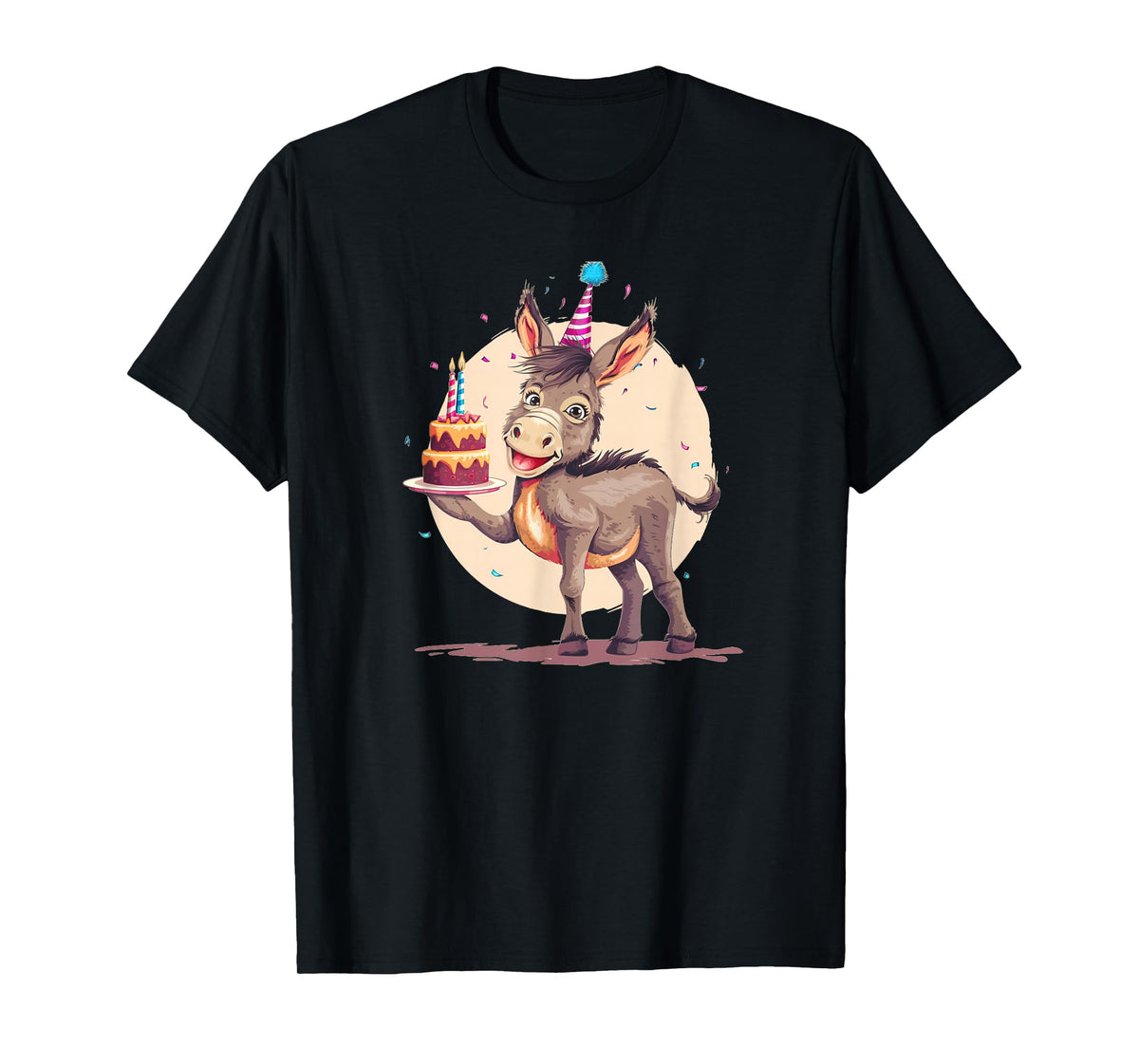 B-Day Donkey with Cake for Donkeys and Birthday Parties T-Shirt