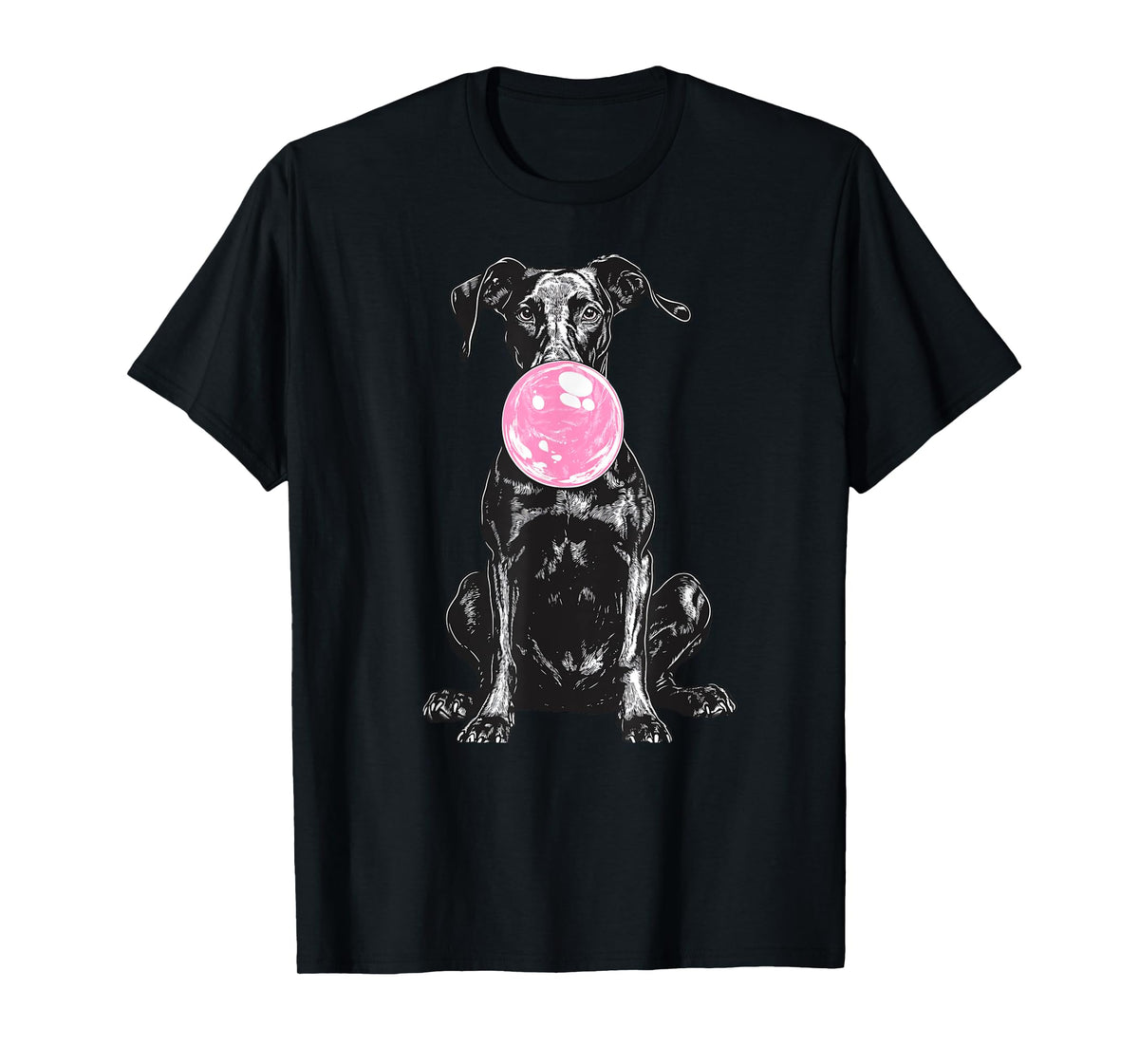 Vintage Doberman Blowing Bubble Dog Dad Mom Owner T-Shirt