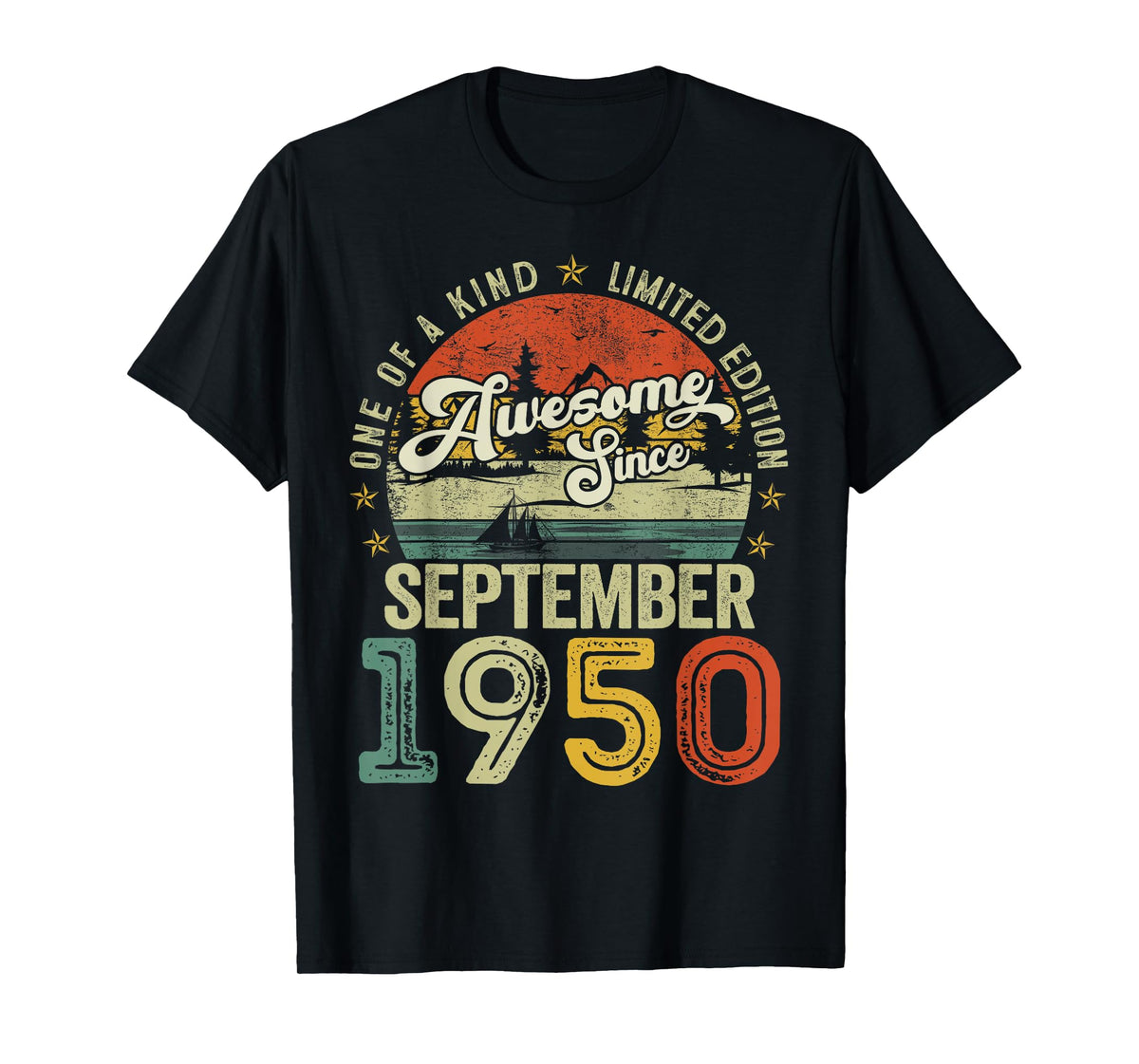 75 Years Old Vintage September 1950 Retro 75th Birthday Men T-Shirt