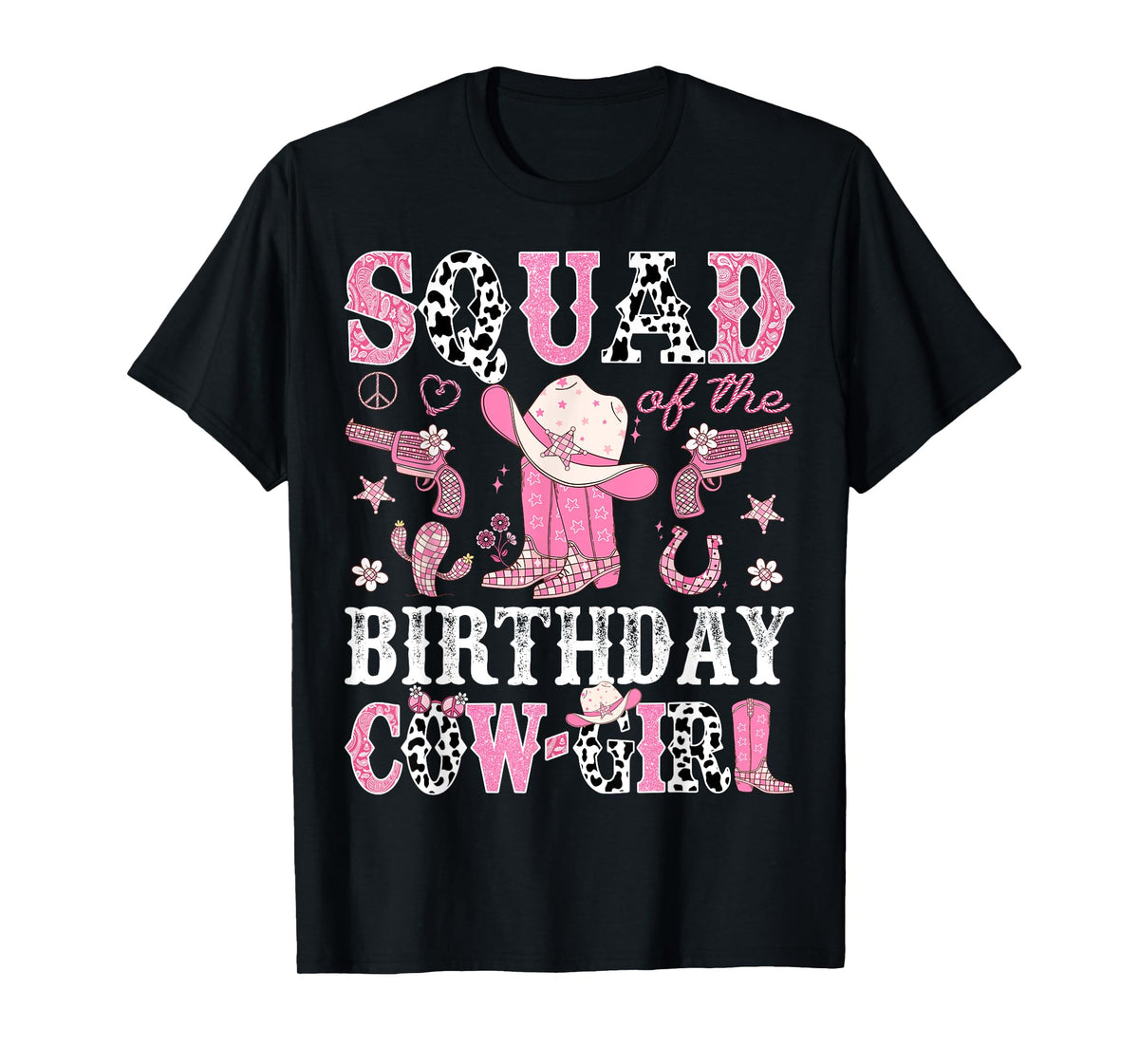 Squad Of The Birthday CowGirl Pink Disco Rodeo Western T-Shirt
