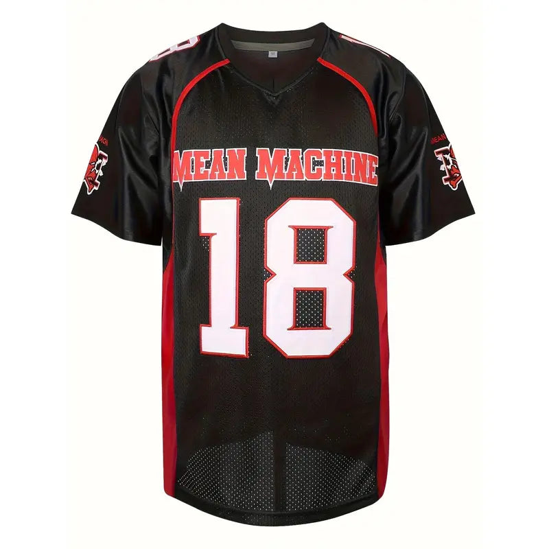 Men's #18 Embroidery Soccer Uniform - Breathable Polyester Short-Sleeve V-Neck Soccer Shirt, Sports Jersey Tee, Male Clothing Workout Top, 7XL Comfy Athletic Wear for Summer Sport, Diwali