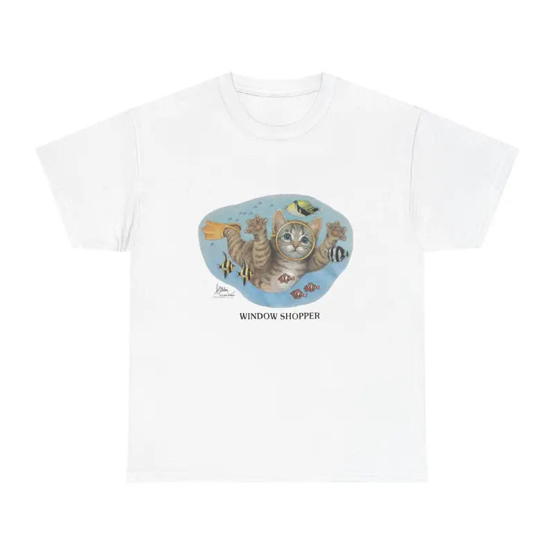 Window Shopper Cat T-Shirt | Cute Underwater Cat Graphic Tee | Unisex
