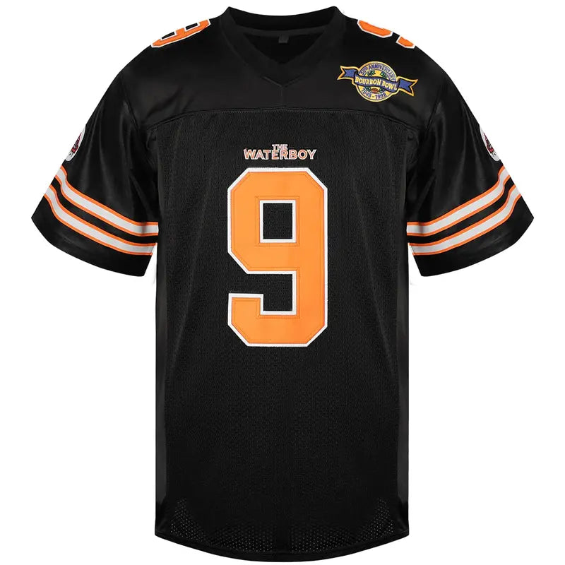 Bobby Boucher #9 The Waterboy Sandler 50th Anniversary Movie Football Jersey,Suitable for parties and daily casual wear,Size S-8XL