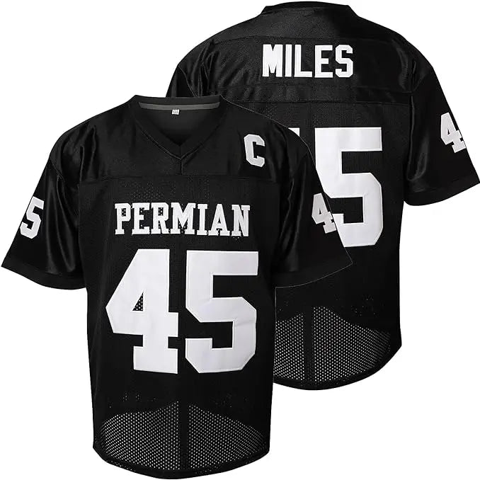 Men's Short Football Jersey - Boobie Miles #45 Permian High School, Breathable Polyester Unisex Us Standard Double-Stitched Apparel, Friday Night Lights Party Wear, Halloween Outfit (S-XXXL)