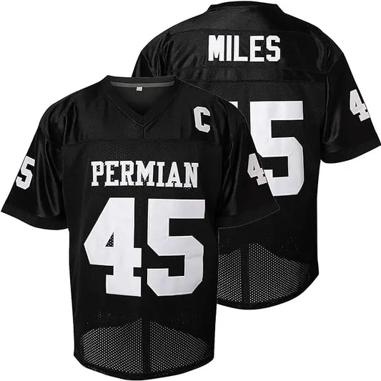 Men's Short Football Jersey - Boobie Miles #45 Permian High School, Breathable Polyester Unisex Us Standard Double-Stitched Apparel, Friday Night Lights Party Wear, Halloween Outfit (S-XXXL)