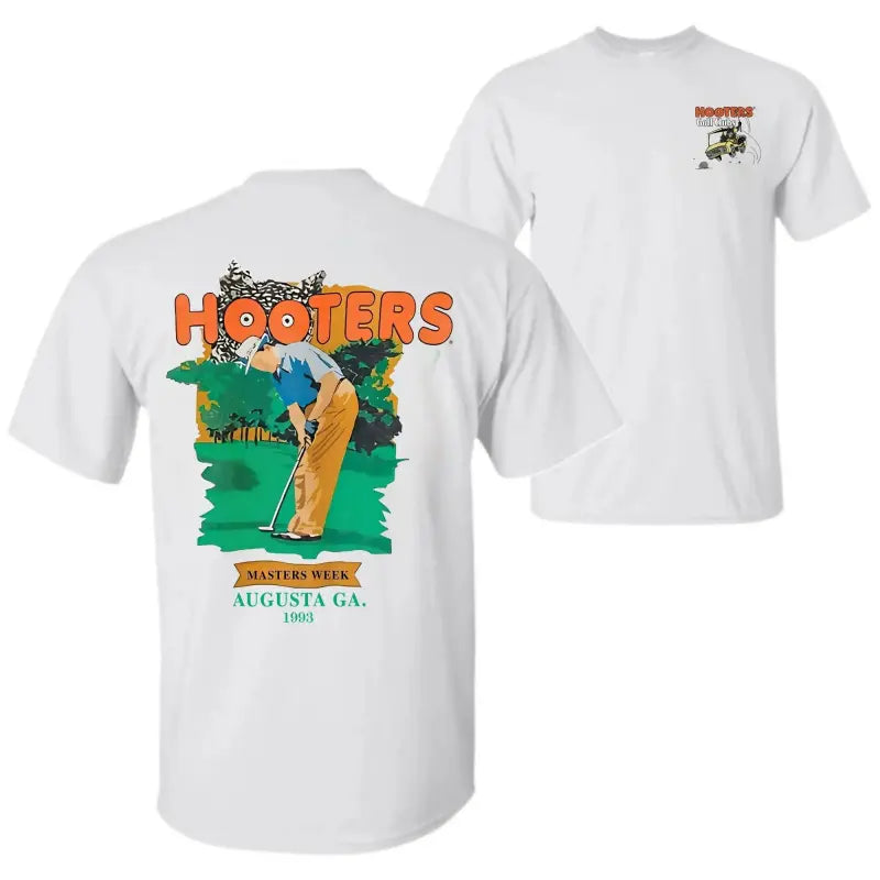 Unisex 1993 Hooters Golf Club Week Classic Smooth Soft Stylish Short-Sleeve Cotton T-Shirt - Round Neck, Full-Color Golf Cart Graphic, Loose Velvet Fabric, Breathable Hemmed Summer Casual Sports Top