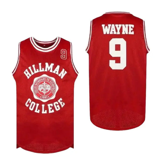 Men's Hillman College #9 Knit Fabric Crew Neck Basketball Jersey Tank Top - Men's Clothing, Mature Male Fit, Loose, Athletic Sportswear, Machine Washable for Running, Going Out, Professional Sports Use