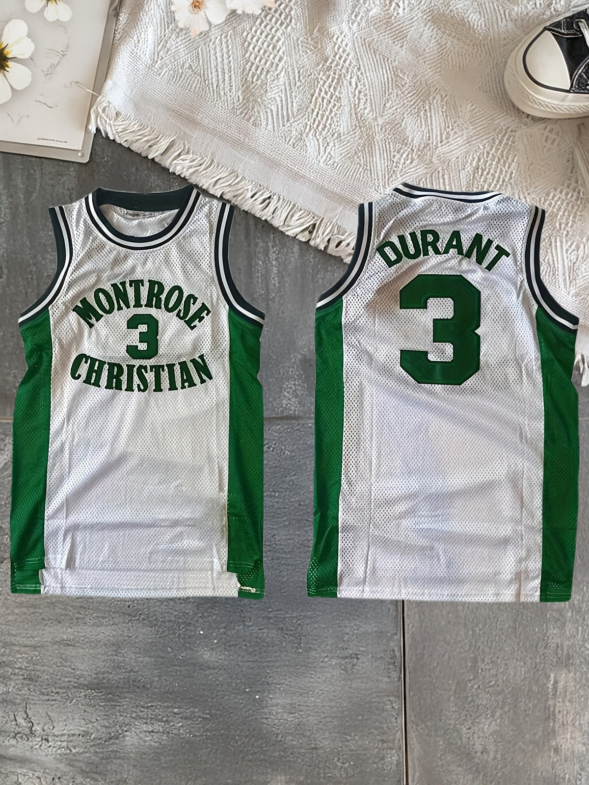 Men'S #3 White Basketball Jersey Embroidery