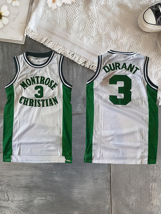 Men'S #3 White Basketball Jersey Embroidery