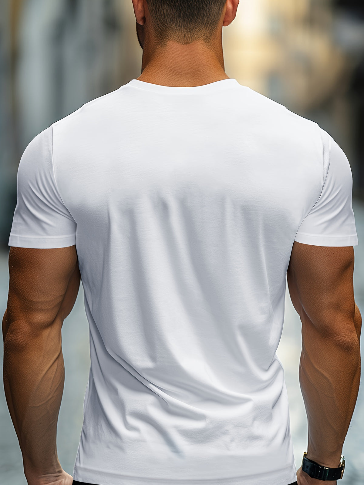 Men's stylish, casual short-sleeve T-shirt with a geometric antler print and classic shoulder fit—comfortable and versatile.
