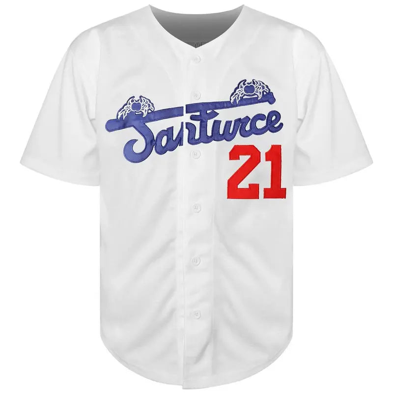 Men's Clemente #21 Classic 100% Polyester Short-Sleeve Baseball Jersey - Mens Jersey Style, Sporty Sports Top, Fitness & Backyard Baseball Wear, Number and Logo Design, Multi-Size, Comfortable, Durable, Cold Wash Safe Professional Apparel