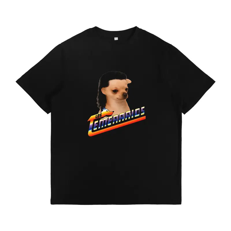 Los Temerarios Dog Collection Unisex Classic Fit Cotton Short-Sleeve Round Neck Streetwear Graphic Tee - Sports Basics Top, for Men/Women, All Seasons, Songkran