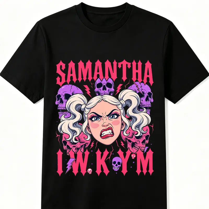 Samantha IWKYM Cotton Shortsleeve Crew Neck Stylish Graphic Tee - Dungeon Crawler Carl DCC Merch LitRPG Gift, Universal Fit Menswear Fashion Tshirt, Sports & Outdoor Top