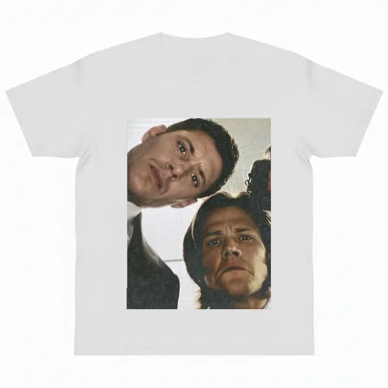 Men's Dean & Sam Print Bold Graphic Tee - Menswear Short-Sleeve Casual Cotton T-Shirt, Round Neck Sports Top, Funny Meme Gift for Supernatural Fans