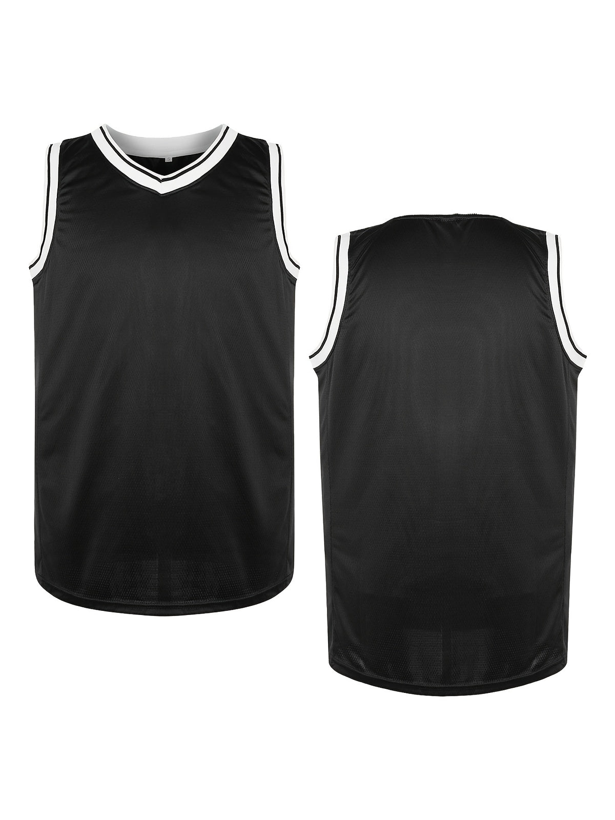 Black Basketball Jersey Solid Men'S Basketball Shirt Sleeveless Round Neck Polyester Breathable Mesh Basketball Suit Snakeskin Black S-3XL