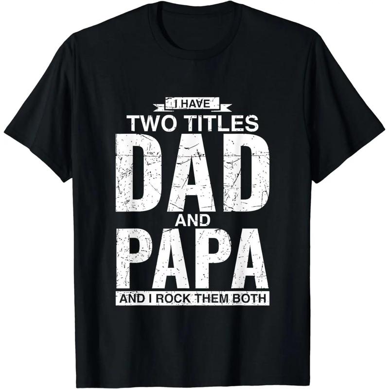 Men's 100%25 Cotton Retro Casual Round Neck Short Sleeve T-Shirt - Minimalist Menswear Top, Minimalist Party Bold Text Cool Dad/Papa Father's Day Gift for All Seasons