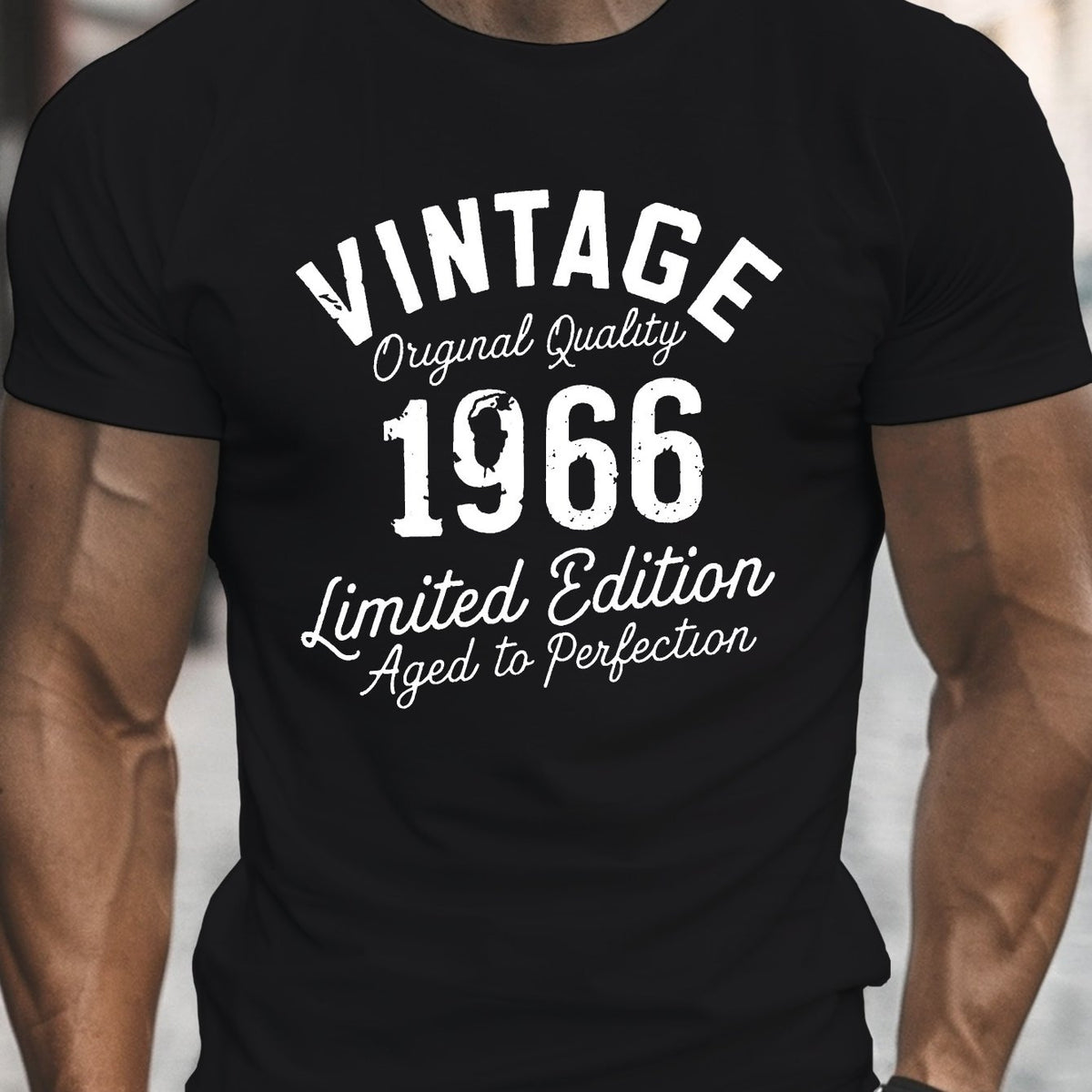 VINTAGE limited edition 1966 Print, Men'S Round Crew Neck Short Sleeve Tee, casual T-ShirtCasual Comfy lightweight Top For Summer