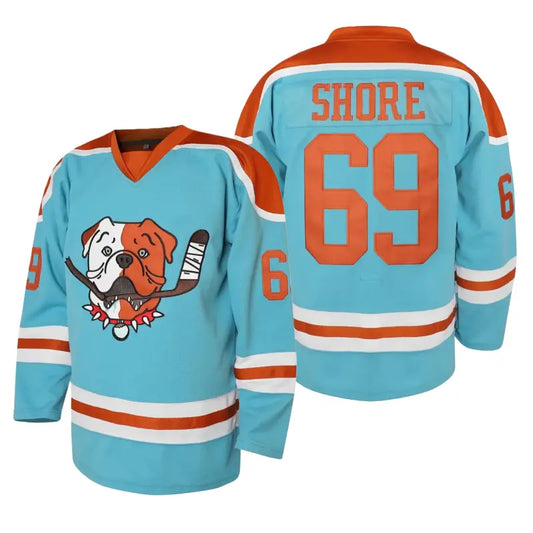 Men's Shore 69 Sudbury Blueberry Bulldogs Game Day Embroidered V-Neck Polyester Hockey Fan Jersey - High-Quality Construction, Sublimated Print, Sports Clothing, Men's Clothing, Hockey Fans, V-Neck Cut, 3XL Male Collectible Uniform (Order 1 Size Lower)