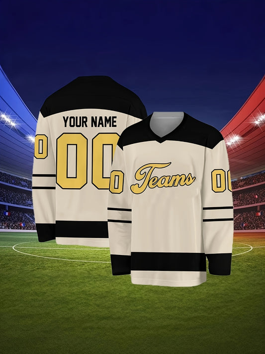Customized Rugby Jersey with Team Name and Number, Hockey Uniforms, Game Day Attire, Team Jerseys for Ball Enthusiasts Players