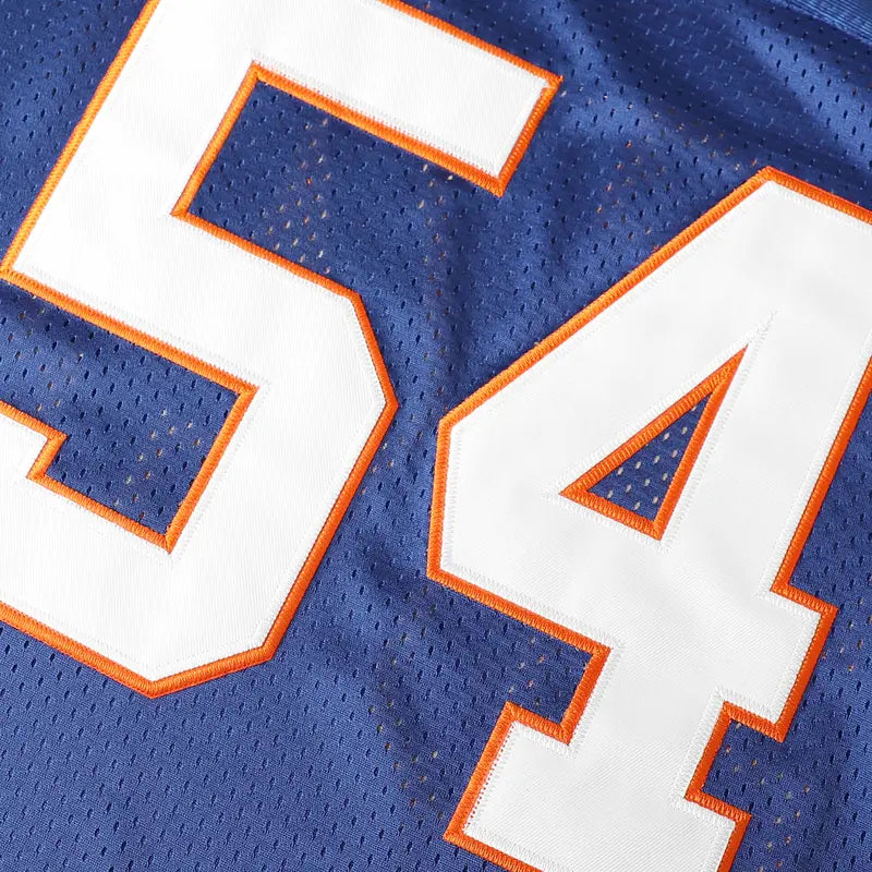 Men's Blue Mountain State Athletic Football Jersey - Thad Castle #54/Alex Moran #7, Lightweight Mesh Fabric, Quick Dry Polyester, Breathable Team Wear, Short Sleeve Sports Top, Great for School Uniforms, Size S
