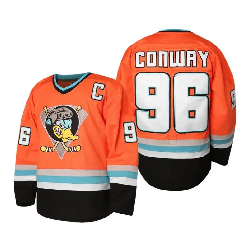 Mighty Ducks Jersey Movie Hockey Jersey S-3XL Charlie Conway #96 Adam Banks #99 90S Hip Hop Clothing for Party Athletic Outfit High Performance Activewear