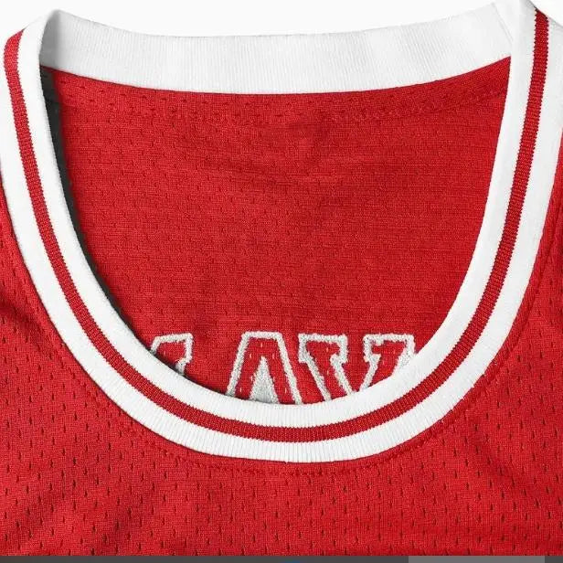 Men's #33 Embroidered Loose Fit Basketball Jersey - 100% Polyester Round Neck Knit Sleeveless Athletic Top with Texture Variant, for Training, Competition, Going Out & Other Activities
