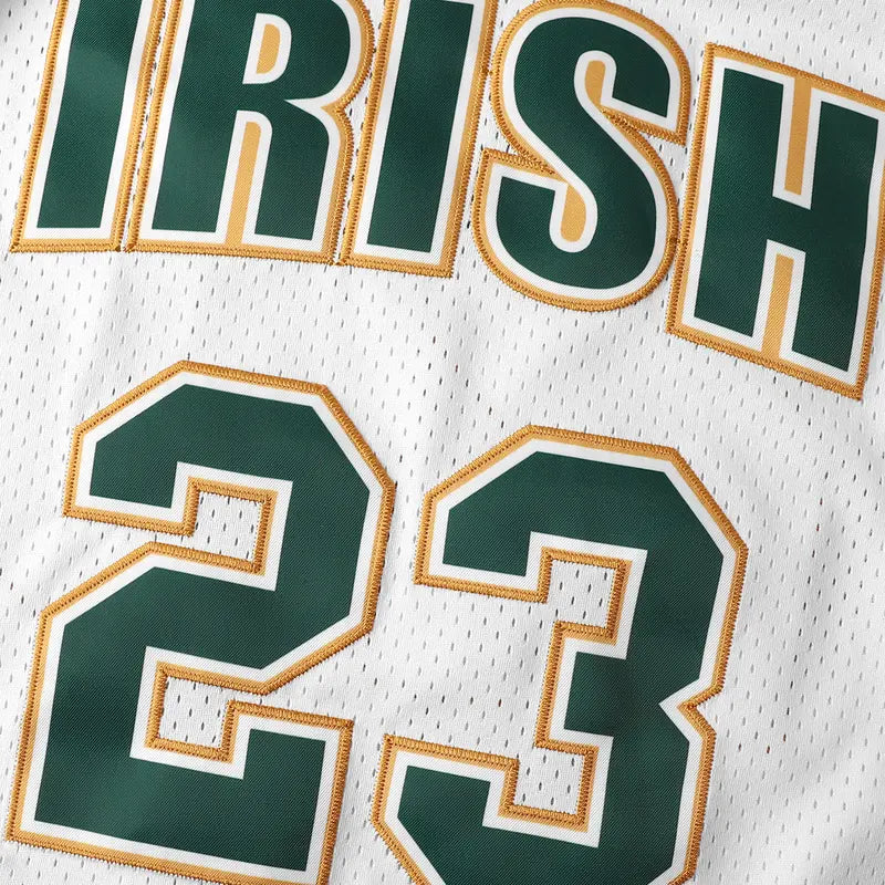 Men's #23 Breathable Mesh Basketball Jersey - Sleeveless Athletic Top with Embroidered Irish & James Letter Embroidery, Comfortable Cut, Breathable Mesh Keeps You Cool for Game Play Fans