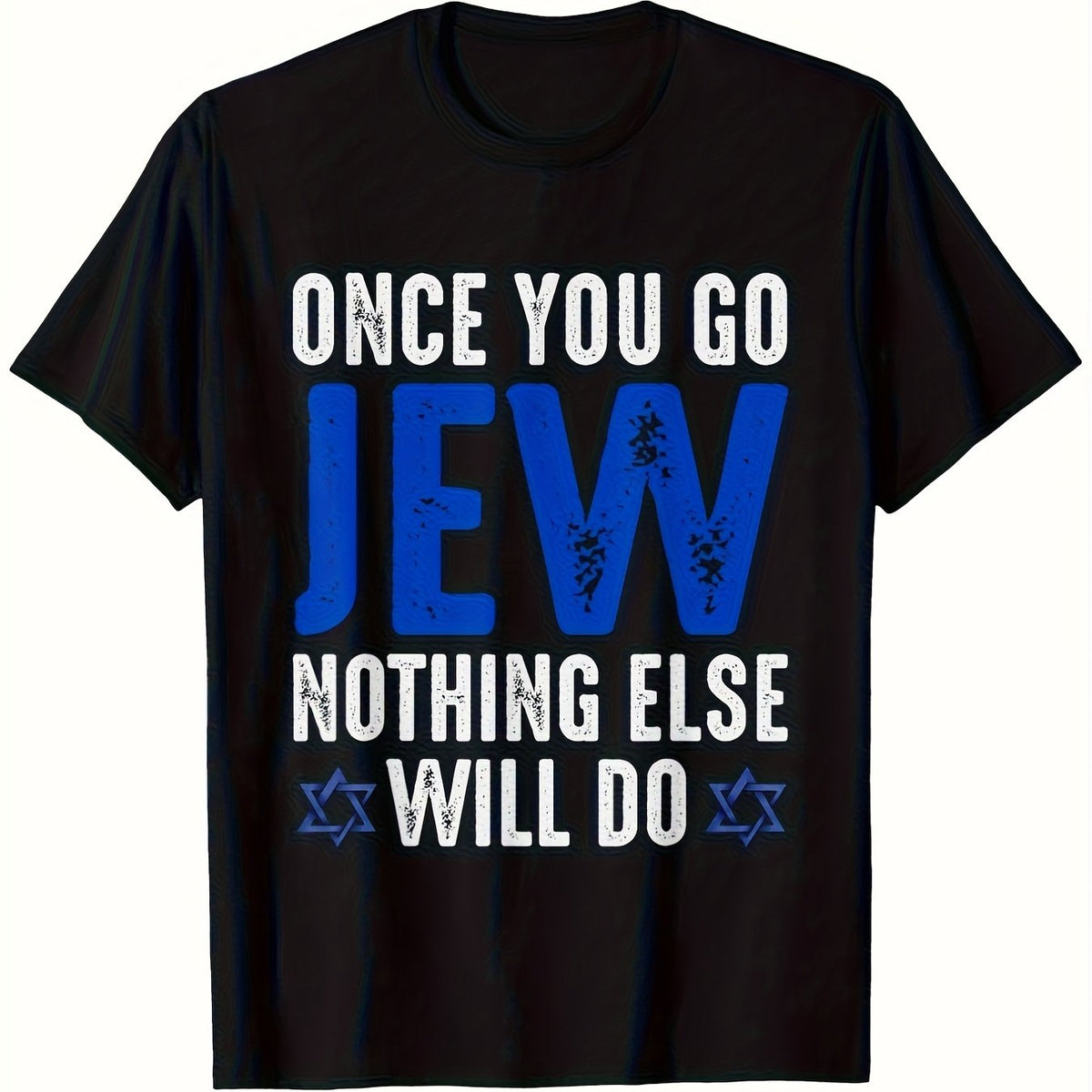 Jewish Pride T-Shirt - 100% Pure, 180Gsm, Men'S Black Tee with Unique Print - Perfect for Hanukkah & Casual Attire, Machine Washable - Sizes S to XXXL, Jewish T-Shirt Same Style for Men And Women 2025 Summer Short-Sleeved Printed T-Shirt Pure 220G